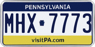 PA license plate MHX7773