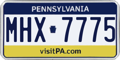 PA license plate MHX7775