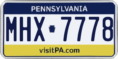 PA license plate MHX7778