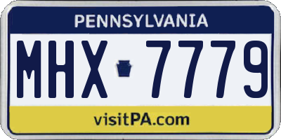 PA license plate MHX7779