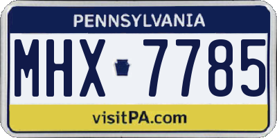 PA license plate MHX7785