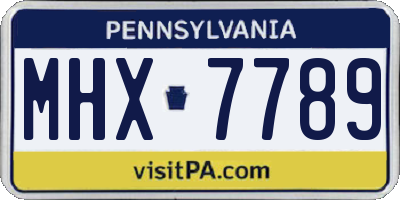 PA license plate MHX7789
