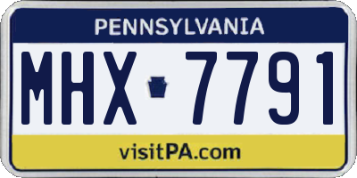 PA license plate MHX7791