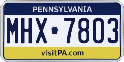 PA license plate MHX7803