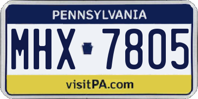 PA license plate MHX7805
