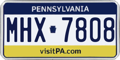 PA license plate MHX7808