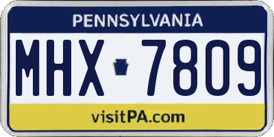 PA license plate MHX7809