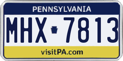 PA license plate MHX7813