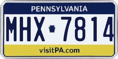 PA license plate MHX7814