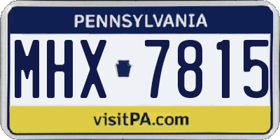 PA license plate MHX7815