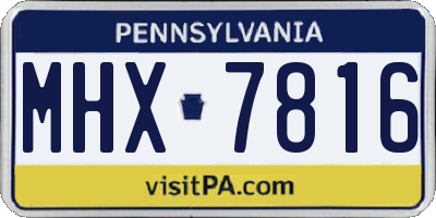 PA license plate MHX7816