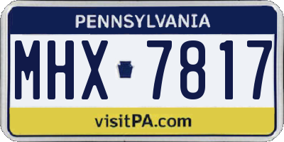 PA license plate MHX7817