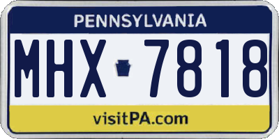 PA license plate MHX7818