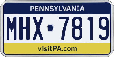 PA license plate MHX7819