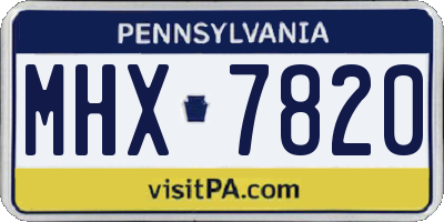 PA license plate MHX7820