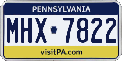 PA license plate MHX7822