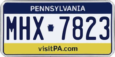 PA license plate MHX7823