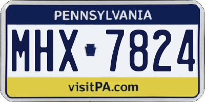 PA license plate MHX7824