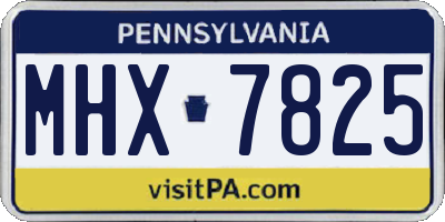 PA license plate MHX7825
