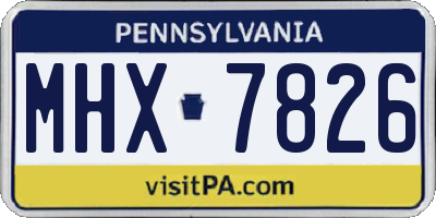 PA license plate MHX7826