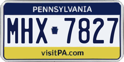 PA license plate MHX7827