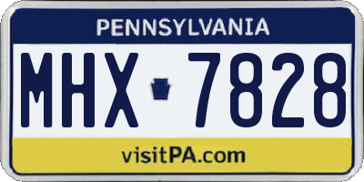 PA license plate MHX7828