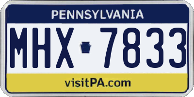 PA license plate MHX7833
