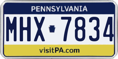 PA license plate MHX7834