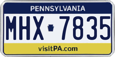 PA license plate MHX7835