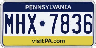 PA license plate MHX7836