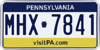 PA license plate MHX7841