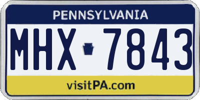 PA license plate MHX7843