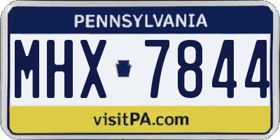 PA license plate MHX7844