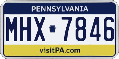 PA license plate MHX7846