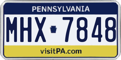 PA license plate MHX7848