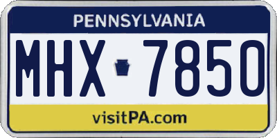 PA license plate MHX7850