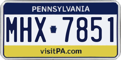PA license plate MHX7851