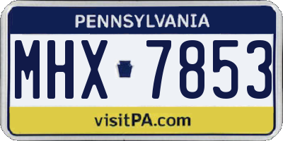 PA license plate MHX7853