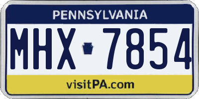PA license plate MHX7854