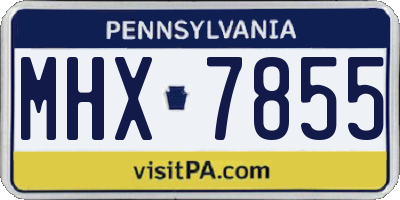 PA license plate MHX7855