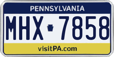 PA license plate MHX7858