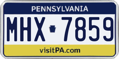 PA license plate MHX7859