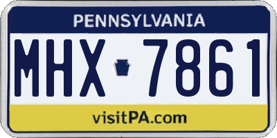 PA license plate MHX7861