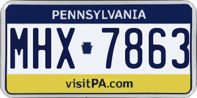 PA license plate MHX7863