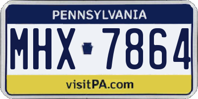 PA license plate MHX7864