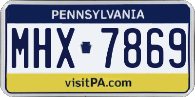 PA license plate MHX7869