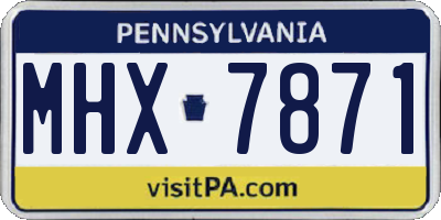 PA license plate MHX7871