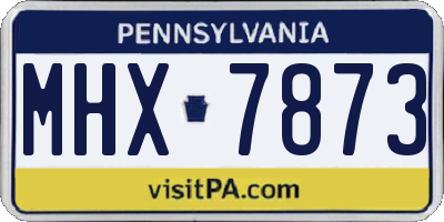 PA license plate MHX7873
