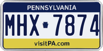 PA license plate MHX7874
