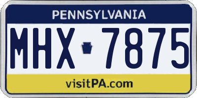 PA license plate MHX7875